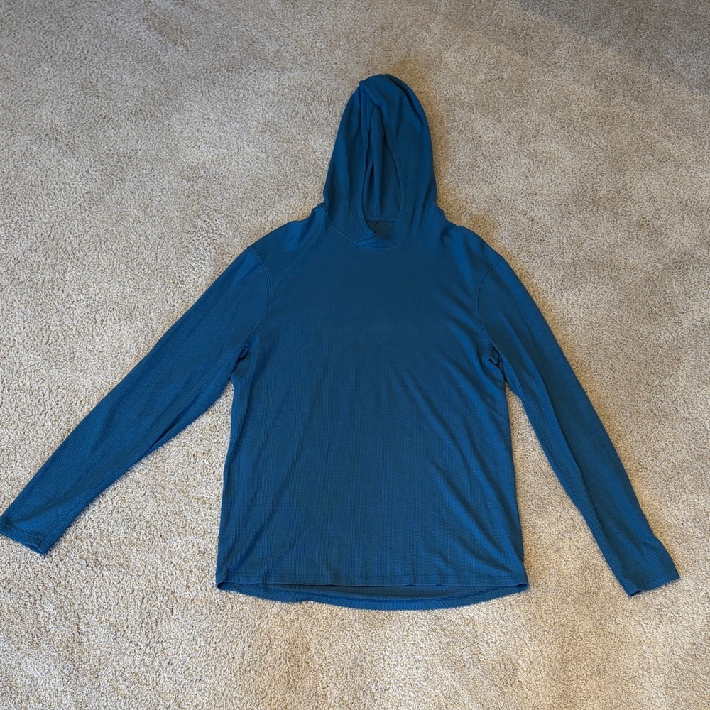 Lululemon Waffle Knit Blue Long Sleeve Hoodie